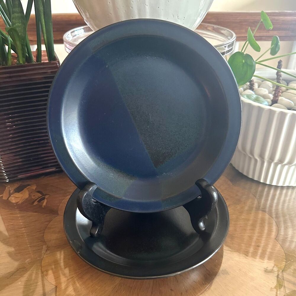 Vintage Set of 2 Iron Mountain Stoneware Blue Ridge Salad Plates, TN Pottery